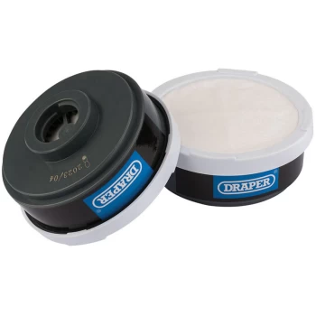 03030 Spare A1P2 Filters (2) for Combined Vapour and Dust Respirator 03030 - Draper