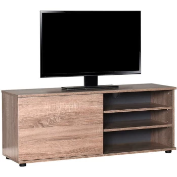 Fwstle - 120cm Wide TV Unit with Open Shelves and Cupboard in Latte Oak - Brown