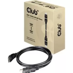 club3D HDMI Cable HDMI-A plug, HDMI-A plug 2m Black CAC-1360 High Speed HDMI with Ethernet, Flame-retardant HDMI cable