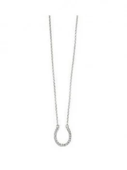 The Love Silver Collection Love Silver Cubic Zirconia Horsehoe Necklace