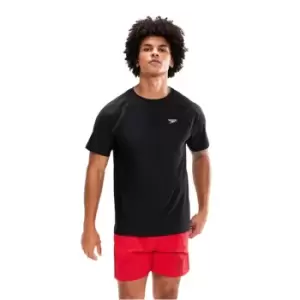 Speedo Essential Short Sleeve Swim Top Black - Black