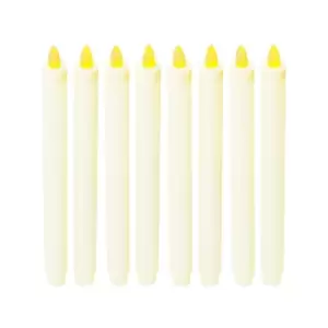 Oypla Set of 8 Real Wax Flameless Battery Operated LED Taper Candles with Timer
