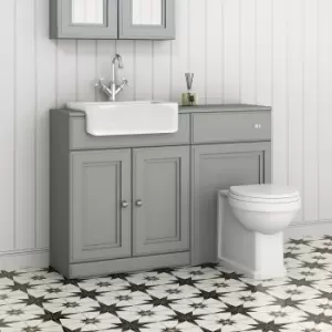 1200mm Grey Toilet and Sink Unit with Round Toilet - Westbury