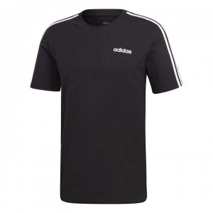 Adidas 3 Stripe Essential T Shirt Mens - Black/White
