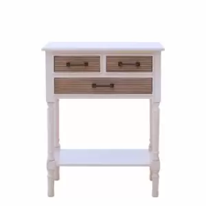 Interiors By Ph Console Table 3 Drawers Pearl White / Sahara