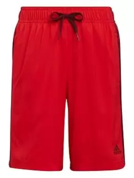 adidas adidas Boys 3 Stripe Short - Red, Size 9-10 Years