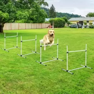 PawHut Canine Agility Set & High Jump Training Exercise w/ Obstacles Set - White
