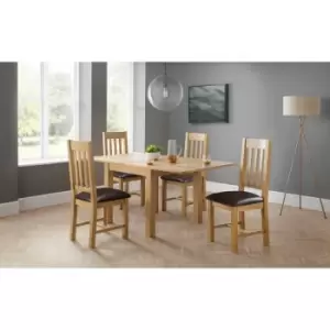 Dining Set - Astoria Solid Oak Flip-Top Table & 4 Dining Chairs - Julian Bowen