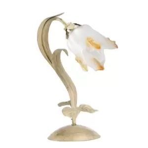 Elena Glass Table Lamp, Brushed Gold