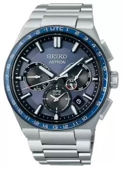 Seiko SSH109J1 Astron Solar GPS Chronograph Blue Dial Watch