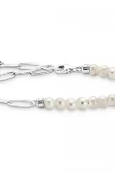 Ladies Thomas Sabo Jewellery Half Chain Half Pearl Charmista Charm Bracelet A2129-158-14-L19V
