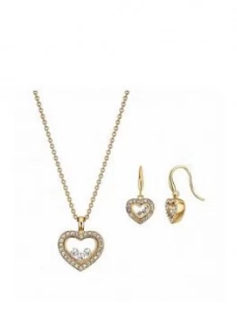 Buckley London Buckley London Shaker Pave Heart Pendant And Earring Jewellery Gift Set Free Gift Bag