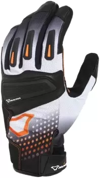 Macna Jugo Motorcycle Gloves, black-white-orange, Size S, black-white-orange, Size S