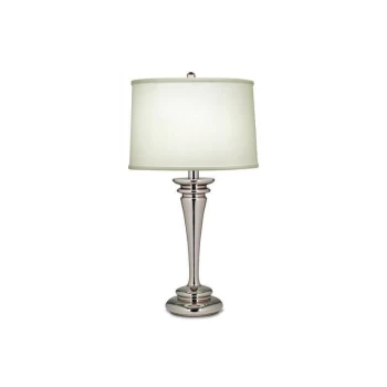 Brooklyn - 1 Light Table Lamp Polished Nickel, E27 - Elstead