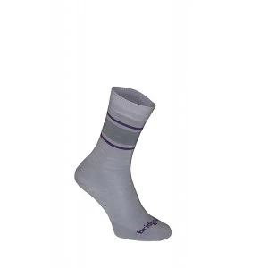 Bridgedale Womens Everyday Outdoors Merino Liner Socks Grey and Purple Medium