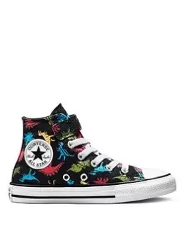 Converse Chuck Taylor All Star 1v Dinosaurs Childrens Hi Top Trainers, Black/Multi, Size 11