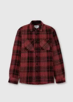 Wax London Mens Whiting Foxham Overshirt In Red