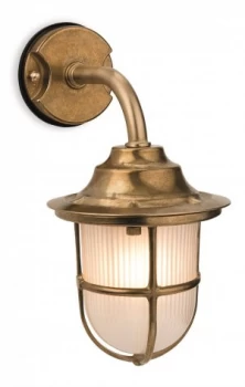 1 Light Outdoor Wall Light Brass, Frosted Glass IP64, E27