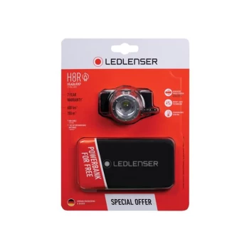 Ledlenser H8R Rechargeable LED Headlamp + Free Powerbank
