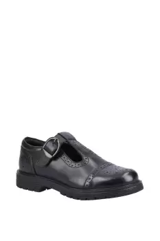 Hush Puppies Black Paloma Junior Leather School Shoe
