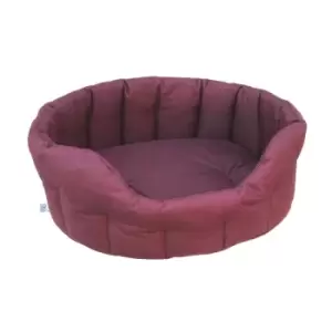 P&L Waterproof Oval Medium Softee Bed - Burgundy