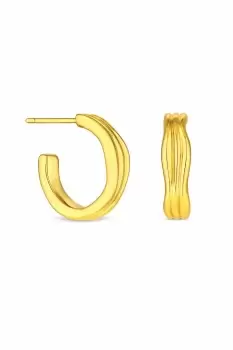 14K Gold Plated Recycled Polished Hoop Earrings - Gift Pouch
