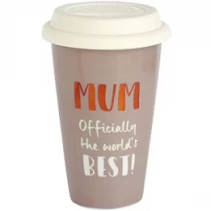 Arora Ultimate Gift for Girls 8704 Worlds Best Mum Ceramic Travel Mug, 500 milliliters