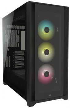 CORSAIR iCUE 5000X RGB Tempered Glass Mid-Tower ATX PC Smart Case, Bla