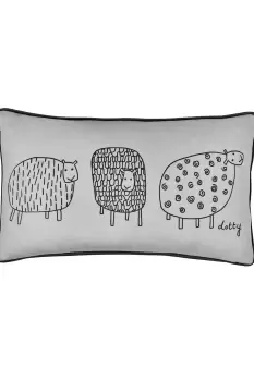 'Dotty Sheep' Soft Touch Velvet Filled Cushion