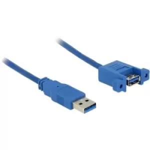 Delock USB cable USB 3.2 1st Gen (USB 3.0 / USB 3.1 1st Gen) USB-A plug, USB-A socket 1m Blue 85112