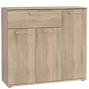 Forte Modern 3 Door 1 Drawer Storage Cabinet - Sonoma Light Oak - Sonoma Light Oak