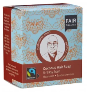 Fair Squared Hair Soap (Coconut) Greasy Hair (includes cotton soap bag) 2x80g