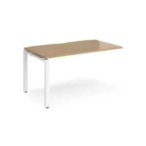 Bench Desk Add On Rectangular Desk 1400mm Oak Tops With White Frames 800mm Depth Adapt