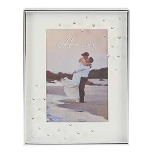 4" x 6" - Amore By Juliana Silver Plated Frame with Crystal