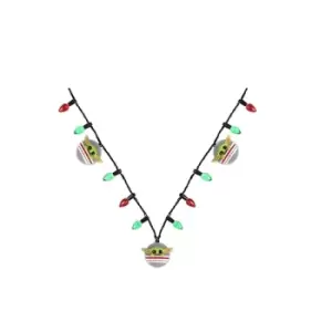 Disney Baby Yoda green white and red flashing lights Christmas necklace NH00947L-30
