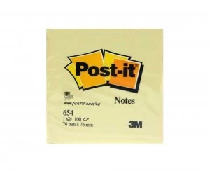 3M Post It Notes Self Adhesive 76x76mm 90 Sheets Canary Yellow