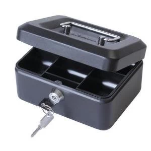 Cash Box Black with Simple Latch and 2 Keys plus Removable 15cm Coin