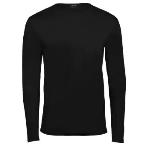 Tee Jays Mens Interlock Long Sleeve T-Shirt (S) (Black)