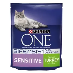 Purina ONE Sensitive Turkey & Rice Dry Cat Food - 800g