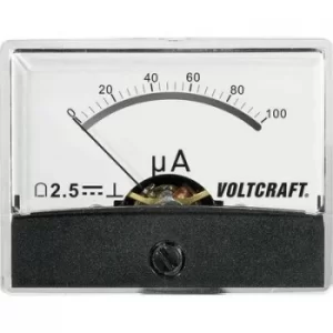 VOLTCRAFT AM-60X46/100µA/DC Panel-mounted measuring device AT THE-60 X 46/100 µA/DC 100 µA Moving coil