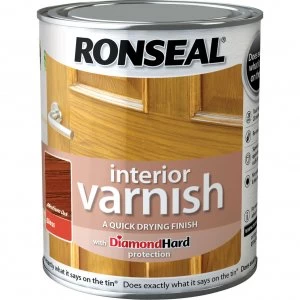 Ronseal Interior Quick Dry Gloss Varnish Medium Oak 250ml