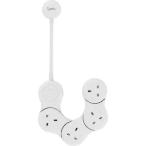Quirky Pivot Power Junior 4 Plug Flexible Extension Lead - White