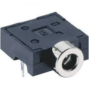 2.5mm audio jack Socket horizontal mount Number of pins 3 Stereo Black Lumberg 1501 06