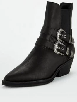Superdry Buckle Boots - Black, Size 3, Women