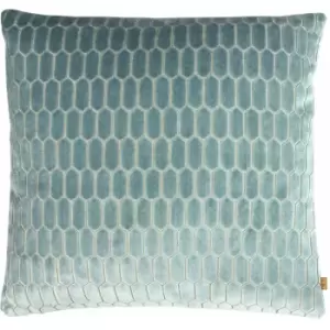 KAI - Rialta Embroidery Geometric Velvet Cushion Cover, Hydro, 50 x 50 Cm