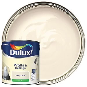 Dulux Walls & Ceilings Ivory Lace Silk Emulsion Paint 2.5L