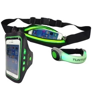 Tunturi LED Running Belt Waistband and Armband Set - Green