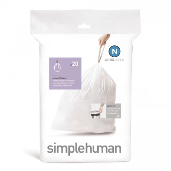 Simplehuman 45L Size N Bin Liners - Pack of 20