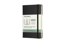 Moleskine 2022 12-Month Weekly Pocket Hardcover Horizontal Notebook : Black