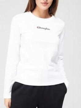 Champion Crew Neck Long Sleeve T-Shirt - White, Size XL, Women